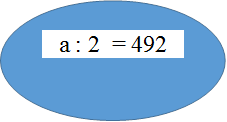 а : 2  = 492

