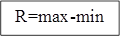 R=max-min