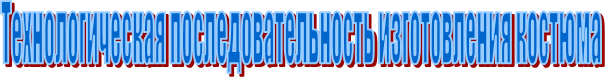 Технологическая последовательность изготовления костюма