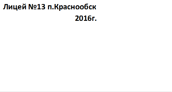 Лицей №13 п.Краснообск
2016г.
