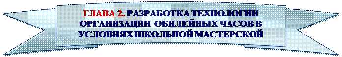 Круглая лента лицом вверх: ГЛАВА 2. РАЗРАБОТКА ТЕХНОЛОГИИ ОРГАНИЗАЦИИ ОБИЛЕЙНЫХ ЧАСОВ В УСЛОВИЯХ ШКОЛЬНОЙ МАСТЕРСКОЙ