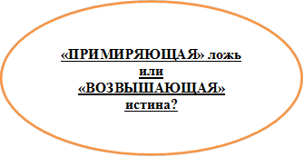 «ПРИМИРЯЮЩАЯ» ложь или
«ВОЗВЫШАЮЩАЯ» истина?

Ф

