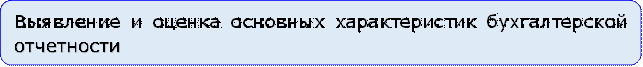 Выявление и оценка основных характеристик бухгалтерской отчетности

