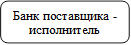 Банк поставщика - исполнитель