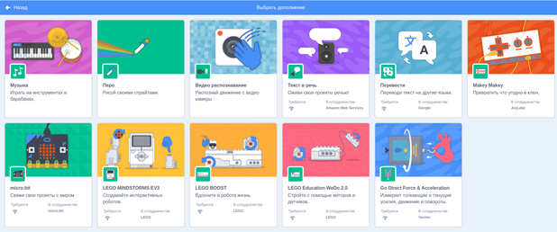 Расширения Scratch