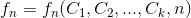 f_{n} = f_{n}(C_{1}, C_{2} , . . . , C_{k} , n)