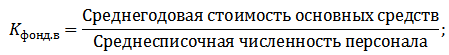 Фондовооруженность труда. Формула расчета коэффициента