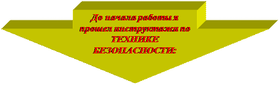 Стрелка вниз: До начала работы я прошел инструктажи по ТЕХНИКЕ БЕЗОПАСНОСТИ: