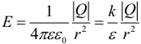 Формула Напряженность электрического поля точечного заряда