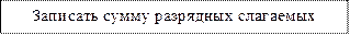 Записать сумму разрядных слагаемых