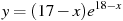 y=(17-x)e^{18-x}