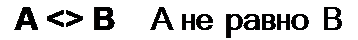 Надпись: A <> B	А не равно В

