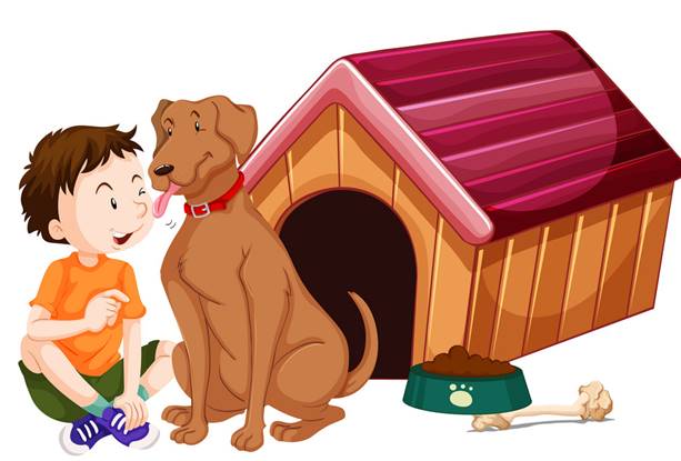 https://cdn2.vectorstock.com/i/1000x1000/17/46/boy-and-pet-dog-at-doghouse-vector-27891746.jpg