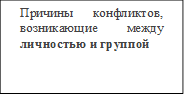Причины  конфликтов, возникающие между личностью и группой

