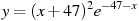 y=(x+47)^2e^{-47-x}