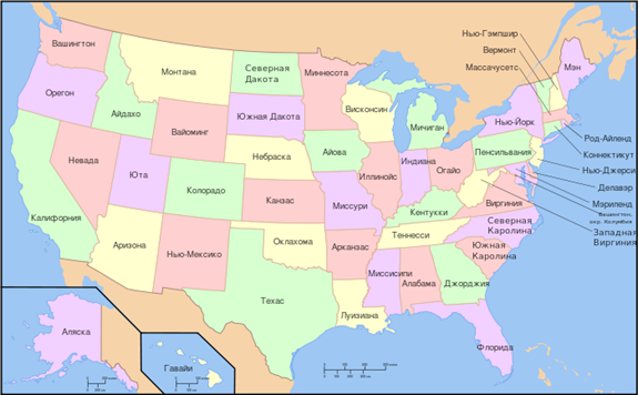 Map of USA with state names ru(2).svg