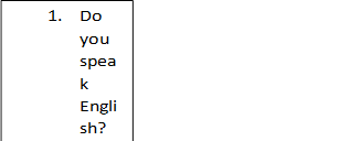 1.	Do you speak English?
2.	Does Sam eat bananas?
3.	Can birds fly?
4.	Are you tired?
5.	Is Emily an elf?
