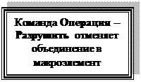 Надпись: Команда Операция – Разрушить отменяет объединение в макроэлемент