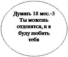Овал: Думать 18 мес.-3
Ты можешь отделятся, и я буду любить    тебя
