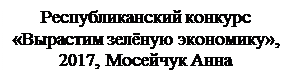 Надпись: Республиканский конкурс 
«Вырастим зелёную экономи-ку», 2017, Мосейчук Анна

