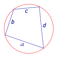 Площадь вписанного четырехугольника формула Брахмагупты