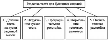 Рисунок 2 - Приемы разделки теста для булочных изделий из пшеничной муки