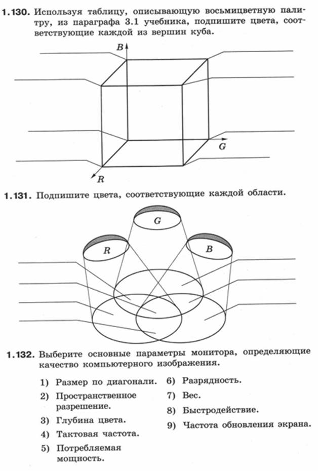 Тест формирование изображения на экране монитора вариант 1 ответы 7 класс