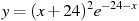 y=(x+24)^2e^{-24-x}