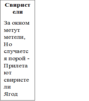 Свиристели
За окном метут метели, 
Но случается порой - 
Прилетают свиристели 
Ягод поклевать весной. 
Куст боярышника гнётся 
От напора птичьих стай. 
Звон серебряный несётся, 
Славя стылый урожай. 
На рябину пересели, 
Алых ягод напились, 
И в морозный воздух трели 
Тонким эхом понеслись

