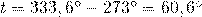 t=333,6^{\circ}-273^{\circ}=60,6^{\circ}
