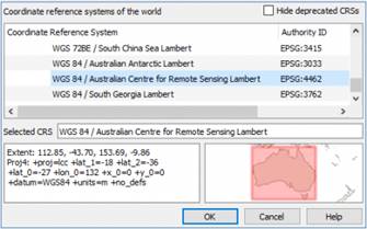 qgis 3 coordinate reference-system extent preview