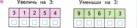 4 уменьшить на 1. Увеличь на 3 уменьши на 3 1 класс. Уменьши на 3 1 класс математика. Увеличь на уменьши на. Увеличь на 3 математика 1 класс.