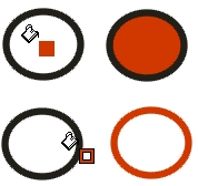 Работа инструментом Paintbucket