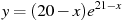 y=(20-x)e^{21-x}