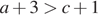 a плюс 3 боль­ше c плюс 1