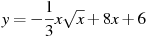 y=-\frac{1}{3}x\sqrt{x} +8x+6