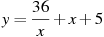 y=\frac{36}{x} +x+5