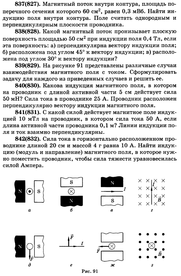 На рисунке 88 представлены различные случаи взаимодействия магнитного поля с током сформулировать