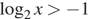 логарифм по основанию 2 x больше минус 1