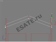 Моделирование 3d max: Рисование сплайна крыши в 3D Studio Max.