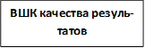 ВШК качества резуль-татов