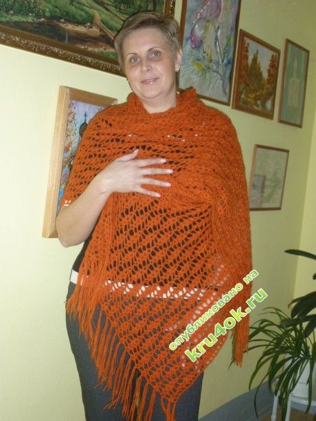 вязание палантина