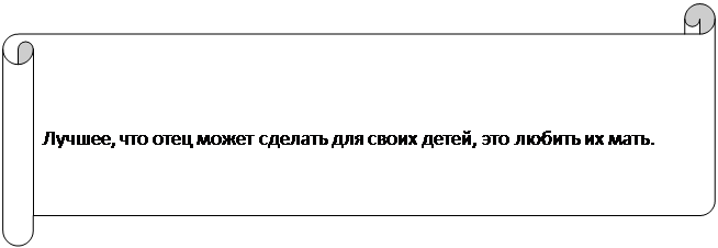 Горизонтальный свиток: Лучшее, что отец может сделать для своих детей, это любить их мать.
