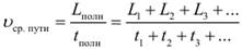 Формула Средняя скорость пути