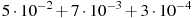 5\cdot10^{-2}+7\cdot10^{-3}+3\cdot10^{-4}