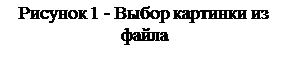 Text Box: Рисунок 20 - Выбор картинки из файла