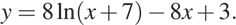 y=8\ln (x плюс 7) минус 8x плюс 3.