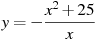 y=-\frac{x^2 +25}{x}