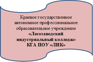 Краевое государственное автономное профессиональное образовательное учреждение 
«Лесозаводский индустриальный колледж»
КГА ПОУ «ЛИК»

