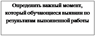 Надпись: Определить важный момент, который обучающиеся выявили по результатам выполненной работы